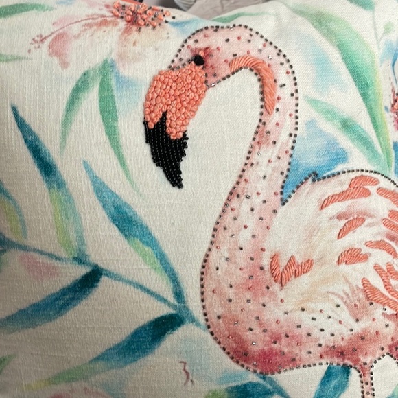 22x22 flamingo indoor outdoor sequin pillow cover - Picture 2 of 4